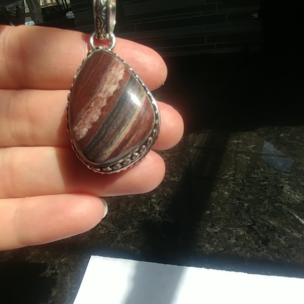 Red Rainbow Jasper pendent